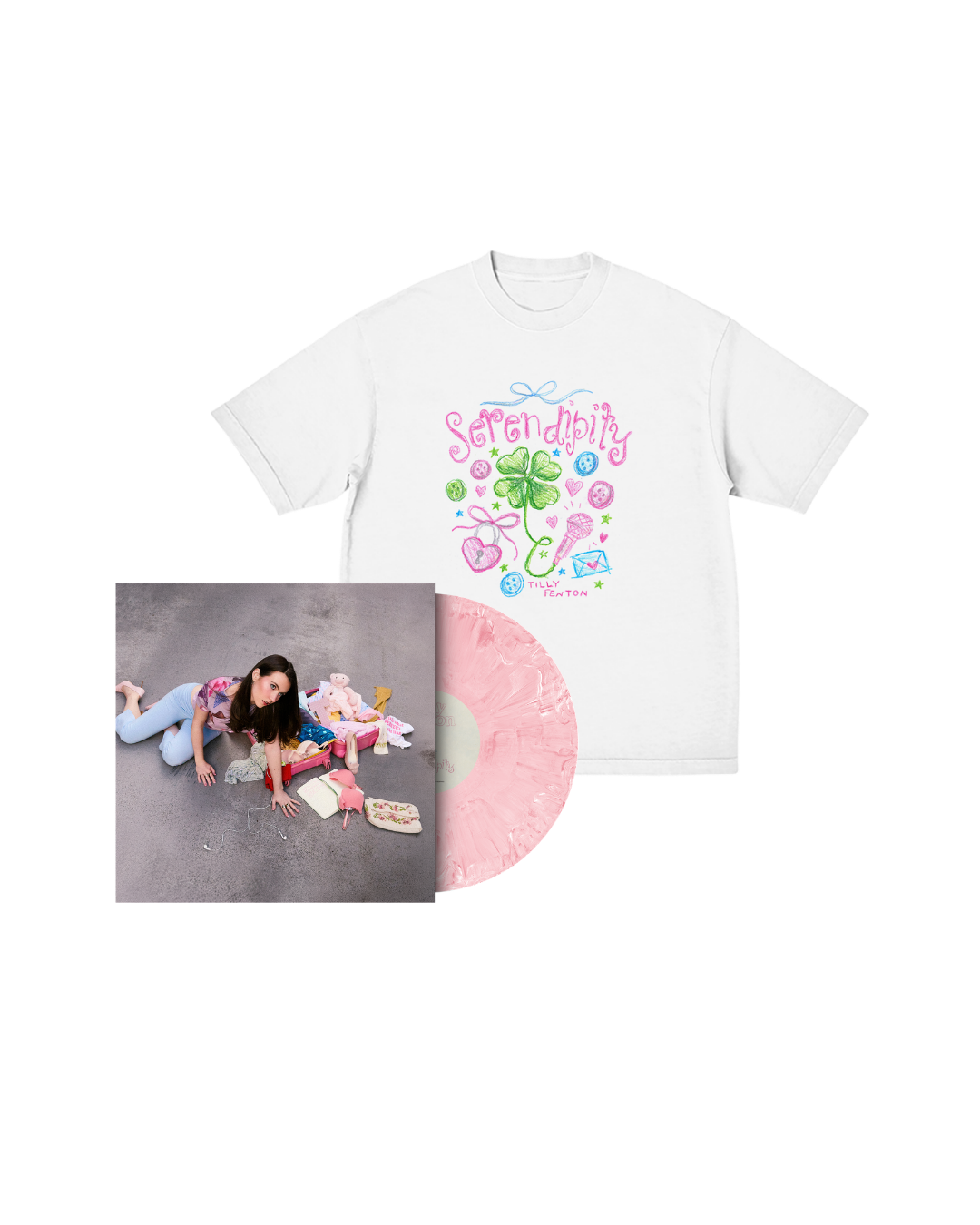 Tilly Fenton // 'Serendipty' LP Pink Vinyl & White T-Shirt *PRE-ORDER*